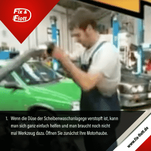 Scheibenwaschduese verstopft - Tipps & Tricks - Kfz-Meister-Werkstatt der Firma Fix & Flott GmbH