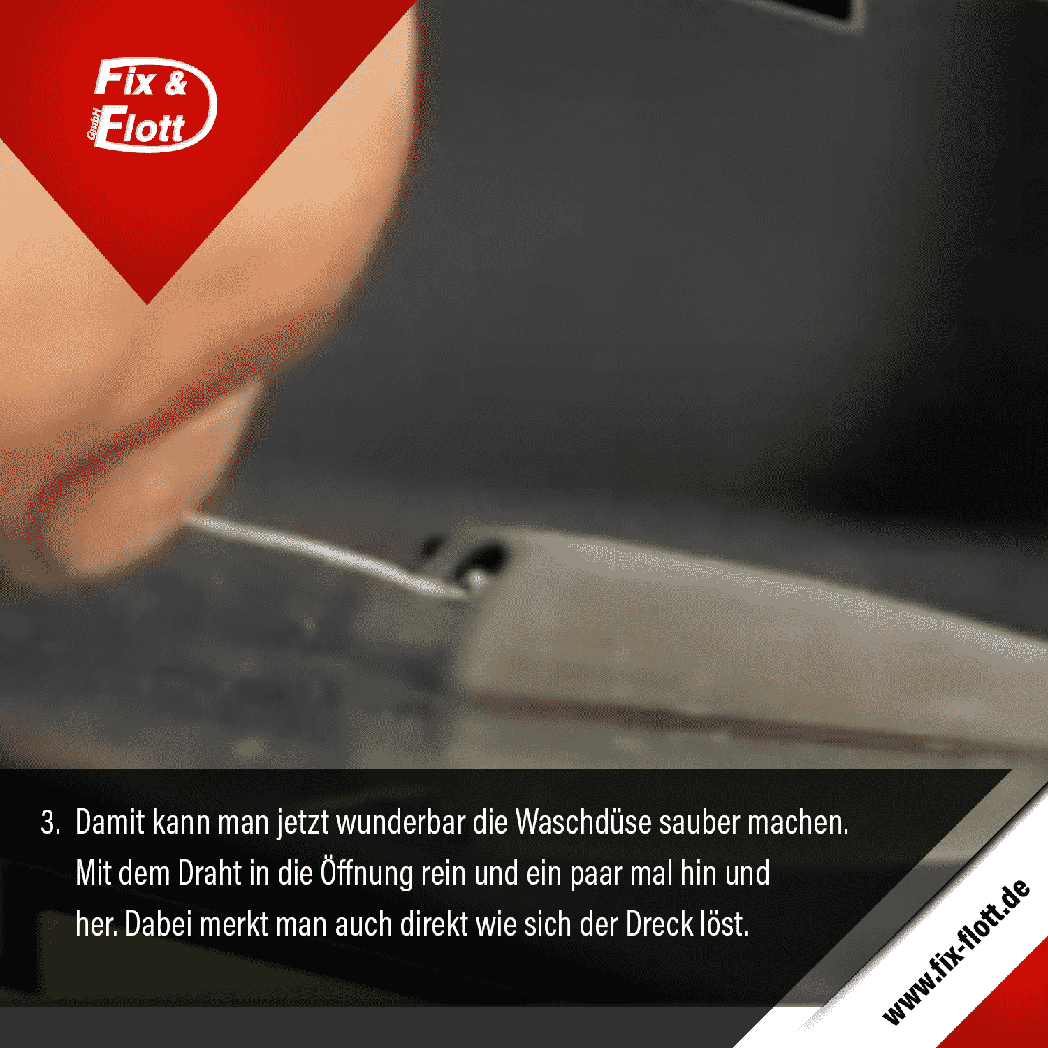 Scheibenwaschduese verstopft - Tipps & Tricks - Kfz-Meister-Werkstatt der Firma Fix & Flott GmbH